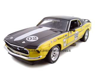 1969 FORD MUSTANG RACER BOSS 302 #2 124 DIECAST YELLOW  
