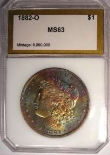 1882 O Morgan Silver Dollar CHOICE BU MS Uncirculated   RAINBOW 