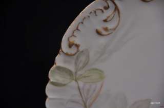 LIMOGES FRANCE Hand Painted Floral Magenta & GOLD PLATE Artist K.B 