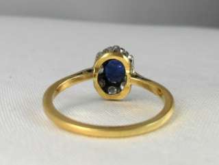 Beautiful 18ct gold art deco Sapphire Diamond ring  