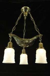 ANTIQUE RESTORED EARLY 1900S EMPIRE 3 ARM FIXTURE  