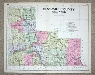 Above A Big, Colorful 1912 Map of Broome County, New York