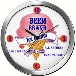 BEEM 14 Inch Ice Cream Metal Clock Quartz Movement  