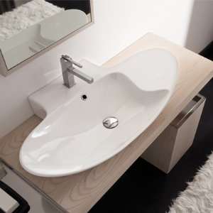   8200 Oval Shaped White Ceramic Wall Mounted or Vessel Sink 8200 Home
