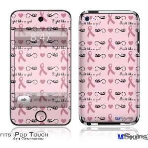 iPod Touch 4G Skin   Fight Like A Girl Breast Cancer Ribbons and 