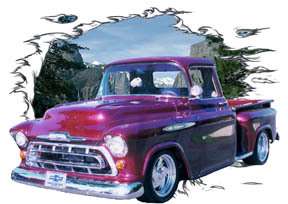 You are bidding on 1 1957 Burgundy Chevy Pickup Truck Custom Hot 
