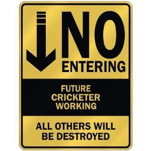  NO ENTERING FUTURE CRICKETER WORKING  PARKING SIGN 