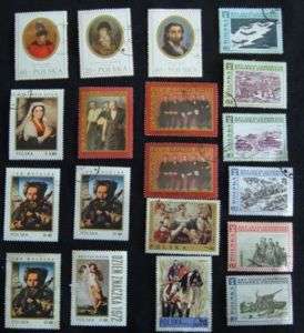 19 POLSKA 1970s POLAND Stamps Art History People (C)  