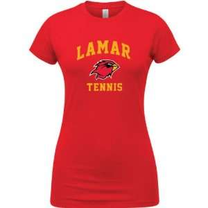  Lamar Cardinals Red Womens Tennis Arch T Shirt Sports 
