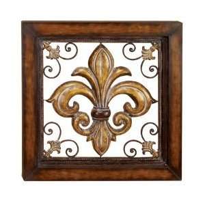  Tuscan Square Wrought Iron Wall Grill with Fleur De Lis 