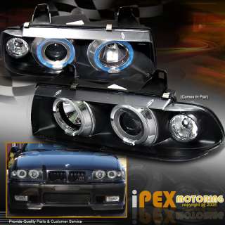 BLACK 1992 98 BMW E36 4DR 3 SERIES PROJECTOR HEADLIGHTS  