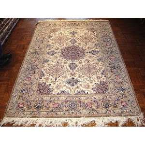    4x7 Hand Knotted Isfahan Persian Rug   48x71
