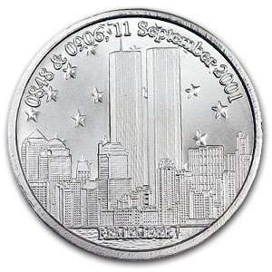  1 oz Remember Twin Towers 9/11/2001 Silver Round Arts 