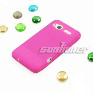 Silicone Case Skin Cover for HTC Radar 4G Omega C110e +LCD Film . Pink 