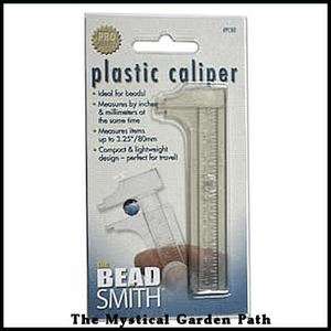 BeadSmith Plastic Caliper Sliding Gauge *Measures mm to Inches  