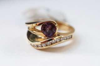 New 14K Gold Alexandrite Diamond 1.00 ct Ring 6.5 $2050  