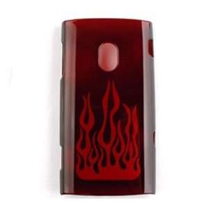  Sony Ericsson Xperia SEX10 Transparent Red Flame Hard Case 