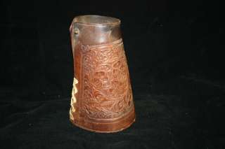 Old West Cowboy Tooled Leather Wrist Cuffs Gauntlets  