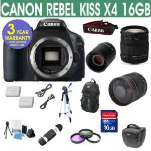  Canon Rebel KISS X4 + Sigma 18 200 Lens + 800mm Mirror Lens 