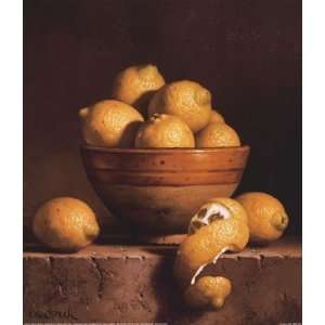  Lemons in a Bowl with Peel   Poster by Loran Speck (12x14 