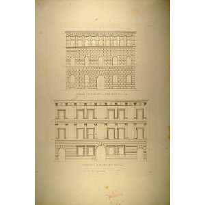  1860 Engraving Renaissance Palais Rome Front Elevation 