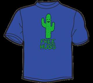 FREE HUGS T Shirt WOMEN funny vtg 80s threadless cactus  