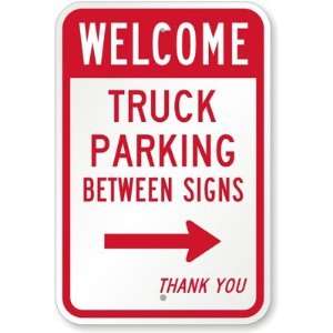  Welcome Truck Parking Between Signs (with Right Arrow 