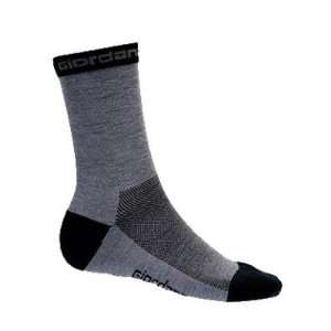   Wool Cycling Socks   Grey w/Black Accents   gi sock wool gybk Sports