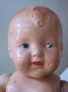ANTQ All Composition Strung Jointed Chubby Baby Doll Pntd Eyes Dimples 