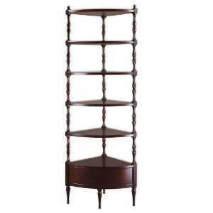  UT24103   Vintage Cherry Finish Etagere with Six Tiers 