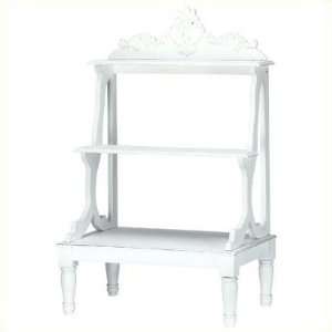  Distressed White Wood Plant Stand