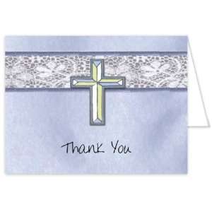  Periwinkle Lace with 3D BG Cross Baptism Christening Thank 