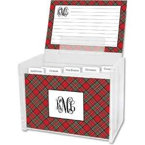  Boatman Geller Recipe Boxes with Cards   Plaid Red