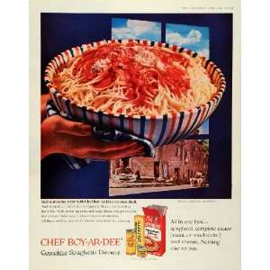  1959 Ad Chef Boyardee Spaghetti Dinner Bonmarzo Village 