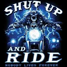   Rider Chopper T shirts, Nobody Lives Forever Motorcycle T shirts