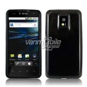 LG G2X   Black 1 Pc TPU Rubber Skin Case + Screen Protector