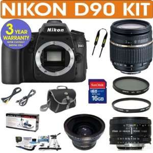 NIKON D90 Digital SLR Camera + Tamron AF 18 250mm Zoom Lens + Nikon 