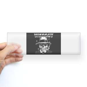  Bumper Sticker Clear Wiseguy Skeleton Smoking Cigar with 