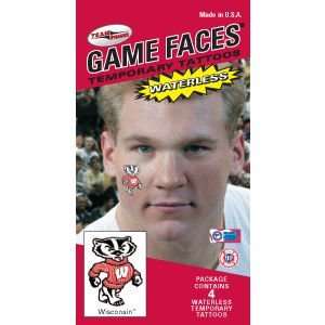 Wisconsin Badgers Waterless Game Face Tattoo