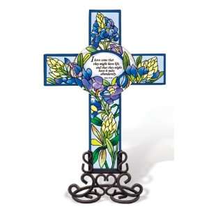   Have It More Abundantly Inspirational Cross, Floral