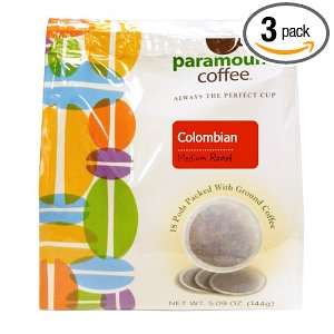 Paramount Coffee, Colombian Ground Coffee, 18 Count Pods (Pack of 3)