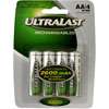   UltraLast AA Rechargeable Batteries 2600mAh Ni MH 1.2V 4pk