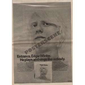 Edgar Winter Newspaper LP Promo Ad Poster 1970 