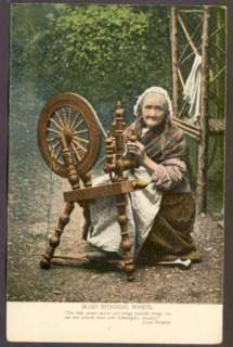 Ireland Postcard Irish Spinning Wheel Woman Costumes  