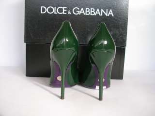 AUTHENTIC NEW DOLCE & GABBANA GREEN COURT SHOE SIZE 38  