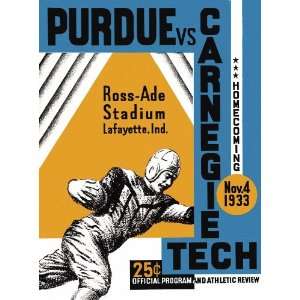  1933 Purdue vs. Carnegie Tech 22 x 30 Canvas Historic 