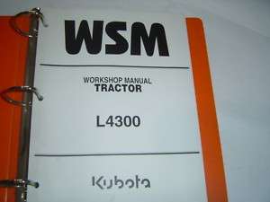 KUBOTA L4300 L 4300 tractor workshop service manual WSM  