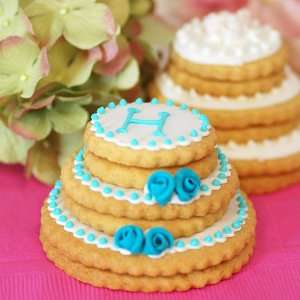  Personalized Stacked Wedding Cookie Cake