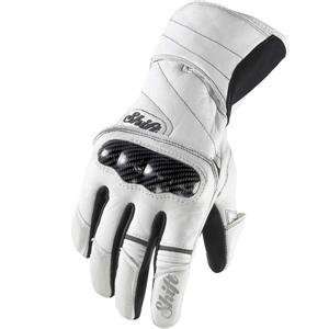  Shift Racing Womans Empire Leather Gloves   Large/White 