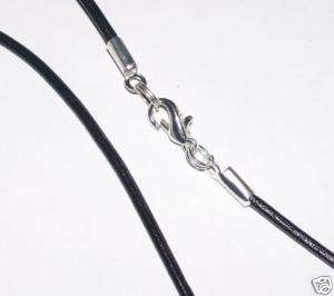 2MM ROUND BLACK LEATHER CORD THONG NECKLACE ALL SIZES 12   36 INCH 